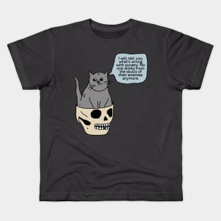 Cat Sitting Into The Skull Kids T-Shirt